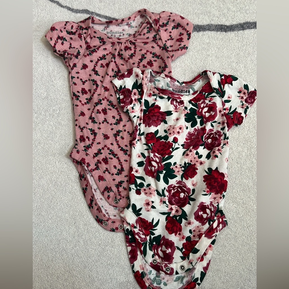 Floral and Pink Baby One Piece Set